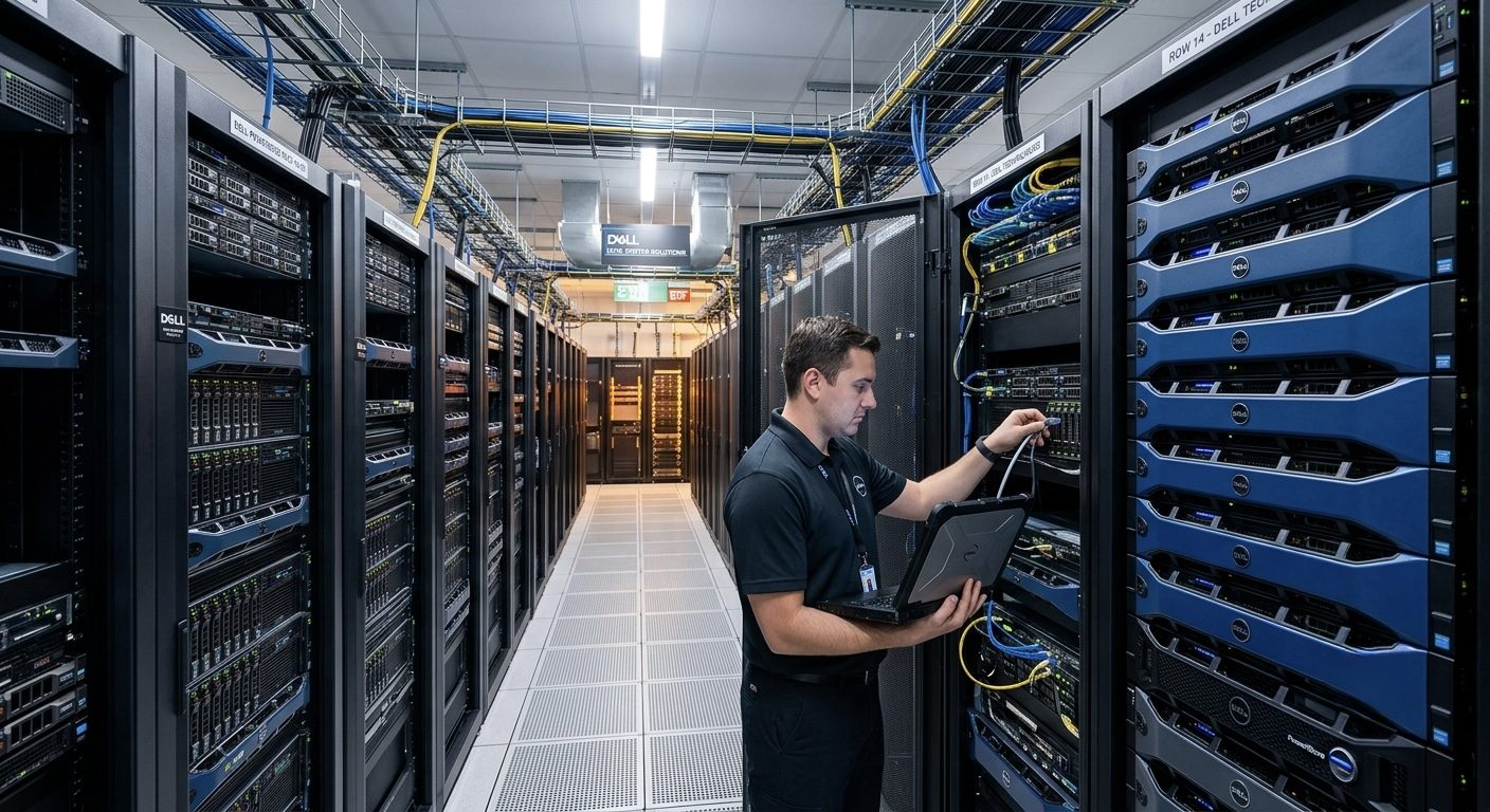 Técnico ITPOINT em operação num datacenter